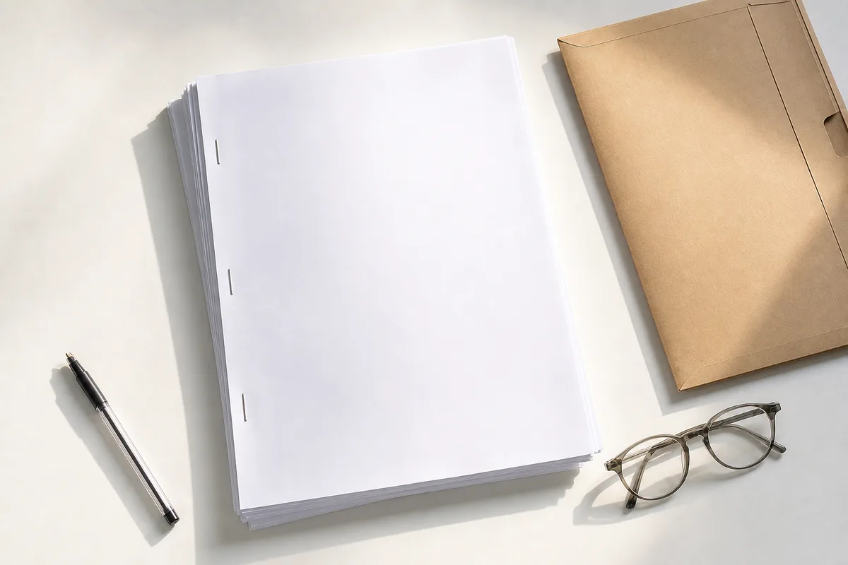 Documents de contrat de mutuelle santé et stylo posés sur un bureau clair